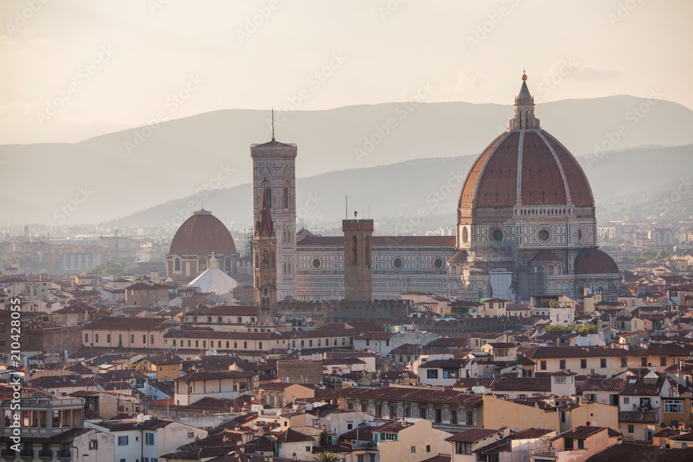 Florence rooftop cityscape with Florence Cathedral Tuscany Italy