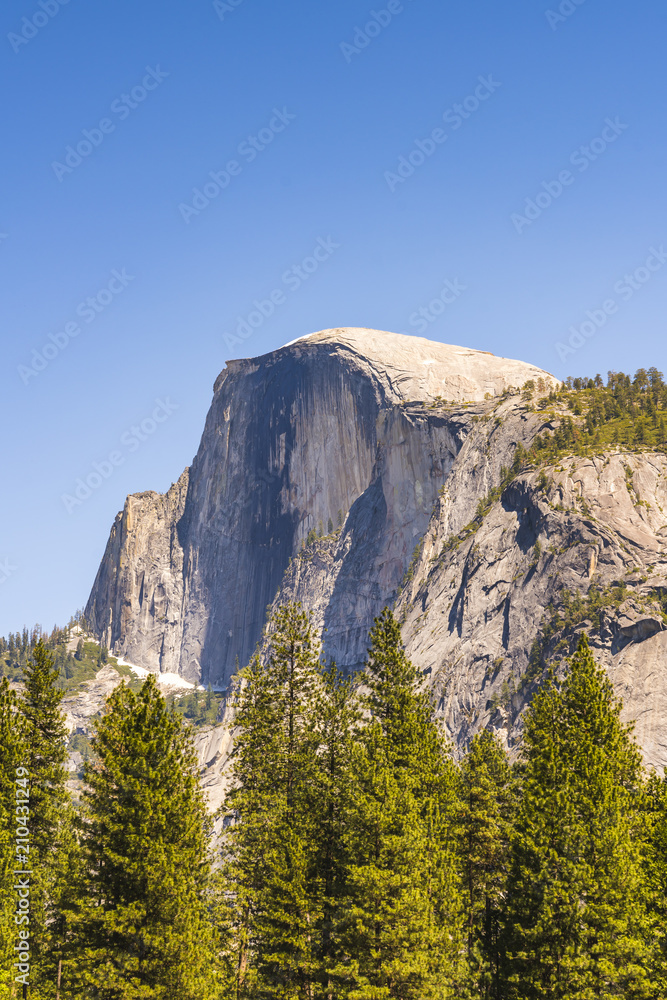 half dome at on sunny day,Yosemite National park California,usa.