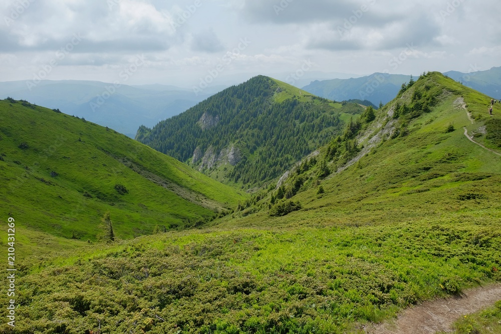 Naklejka premium Finding freedom in the mountains. Ciucas Mountains in Romania.