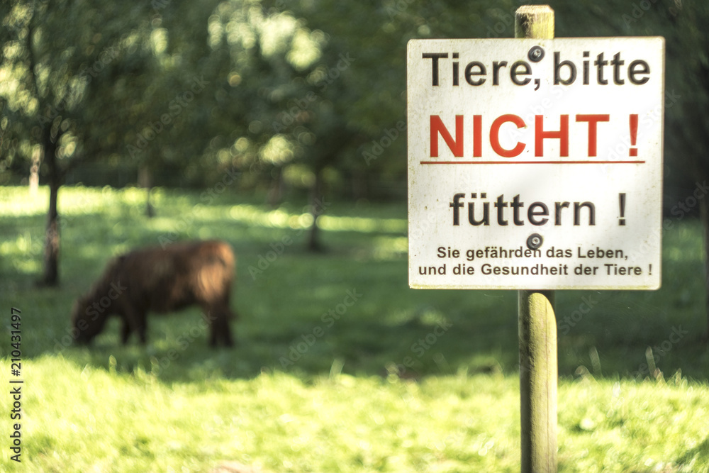 Fototapeta premium Schild Nicht Füttern