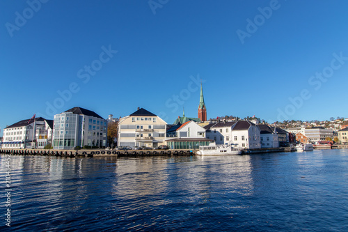 The city of Arendal in Southern Norway, a clear and sunny day.  photo