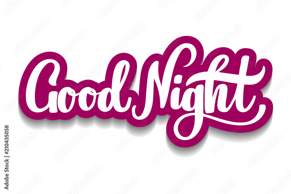 Good night hand lettering for poster, banner, logo, icon, promo. Sleep ...