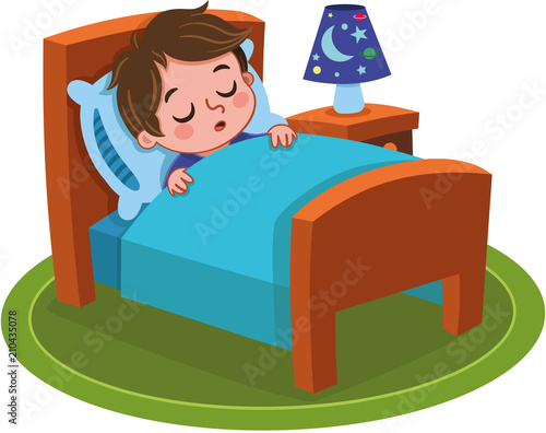 Vector illustration of a sleeping boy. 