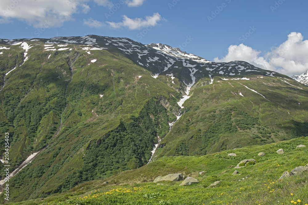 Berglandschaft am Furkapass, Urnerseite, Uri, Schweiz