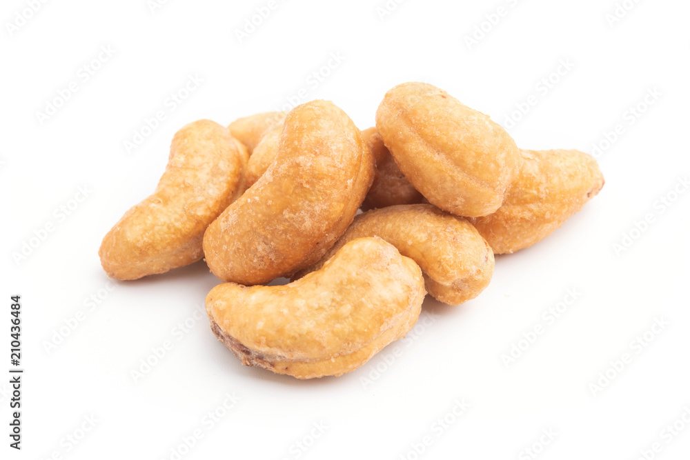 cashew nuts on white background cashew nuts on white background