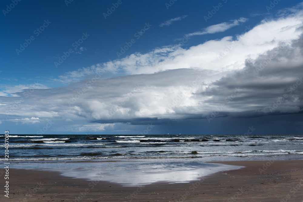 Windy day by Baltic sea, Liepaja, Latvia.