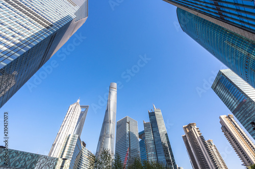 Photography modern office building in urban