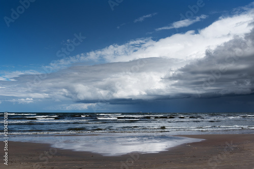 Windy day by Baltic sea  Liepaja  Latvia.