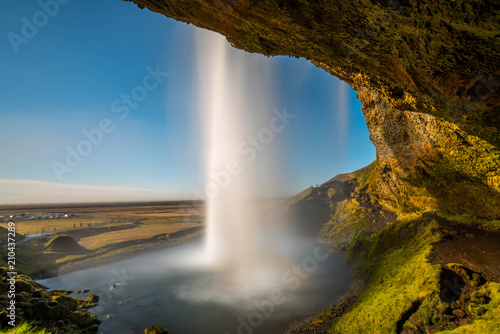 Iceland waterfall Long Exposure Photography GOLDEN CIRCLE Seljalandsfoss © vivien