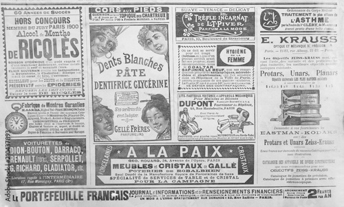 Old French publicity from the end of the 19th century