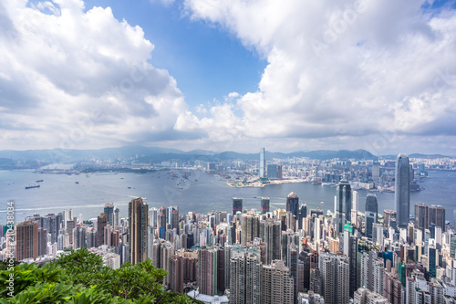 Photography panramic city skyline in hongkong china