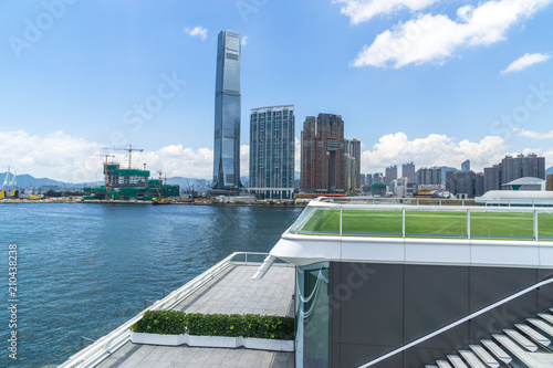Photography panramic city skyline in hongkong china