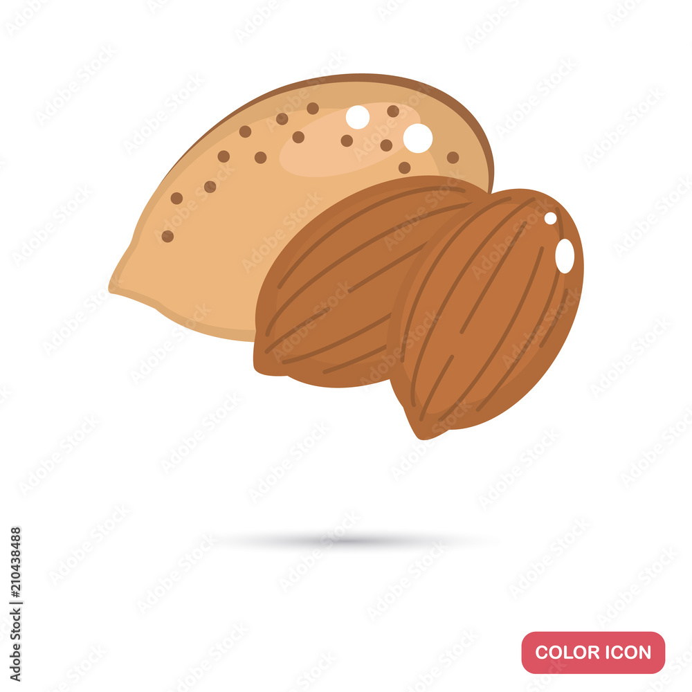 Almonds color flat icon Almonds color flat icon