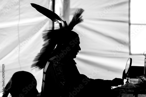 Traditional Aboriginal Pow wow silhouette