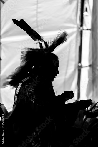 Traditional Aboriginal Pow wow silhouette