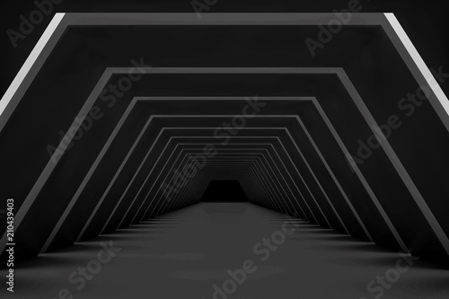 abstract 3d tunnel interior