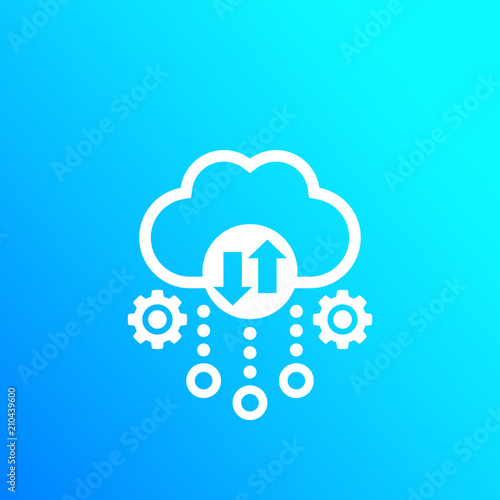 Cloud storage, data transfer icon