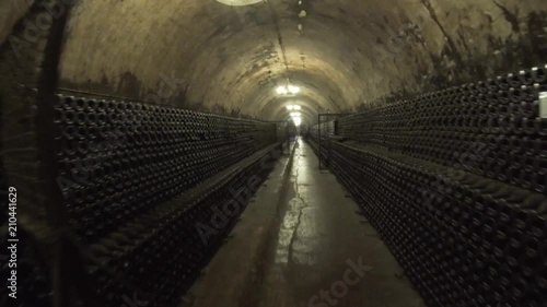 Ancient wine cellars. sparkling wine