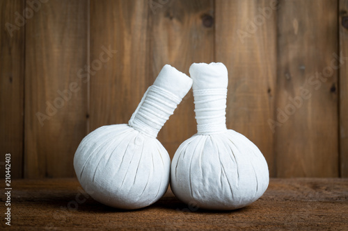 Принти на полотні herbal compress balls on wood