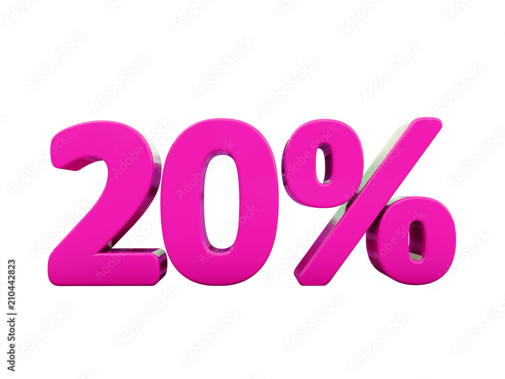 Red Percent Sign Isolated Red Percent Sign Isolated
