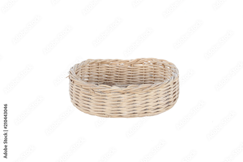 wood basket on isolated wood basket on isolated