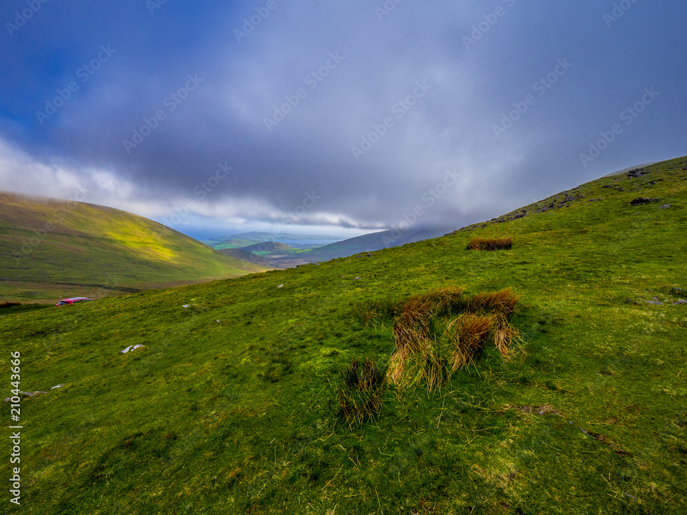 The green grass hills of Ireland - beautiful landscape
