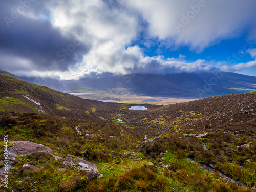 The rocky hills at Connor Pass on Dingle Peninsula Ireland