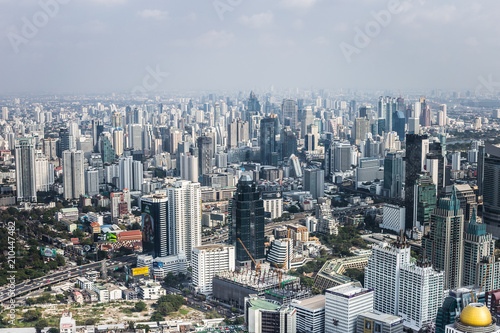 Panorama of Bangkok, Thailand. Skyscrapers of Bangkok city 
