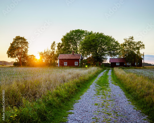 Small red house sweden photo