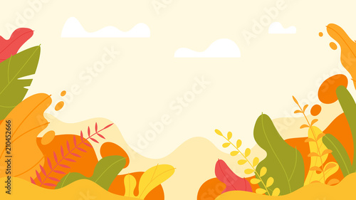 background with simple abstract leaves © thruer