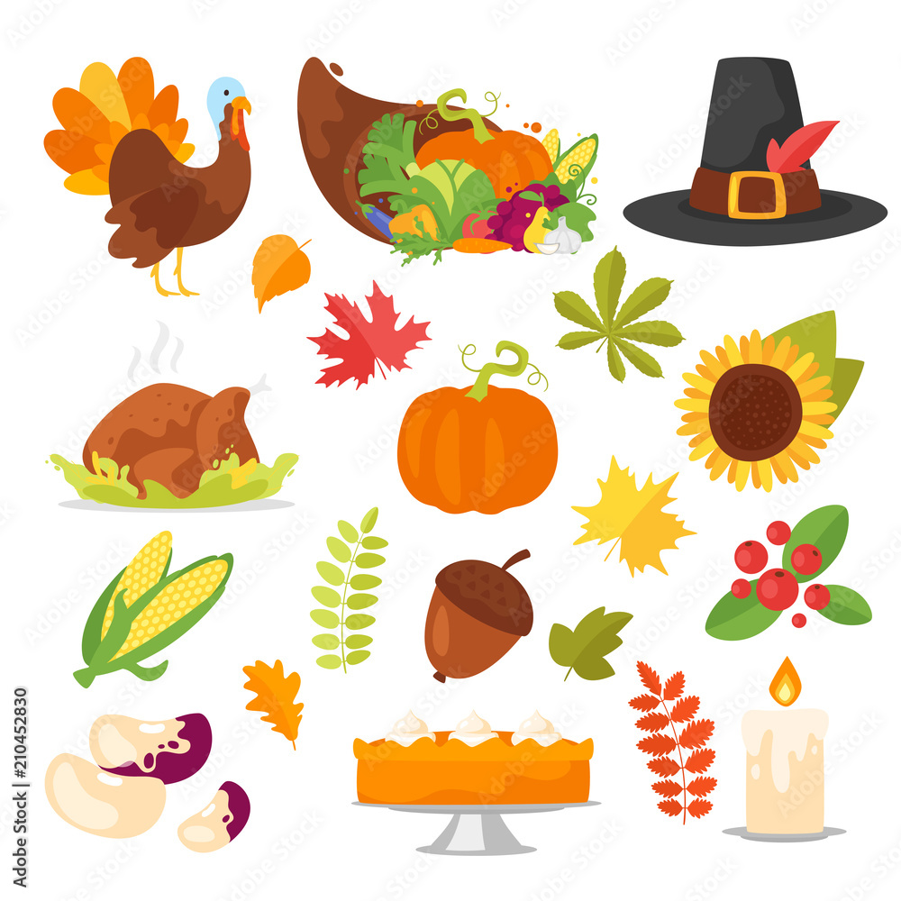 colorful Thanksgiving symbols colorful Thanksgiving symbols