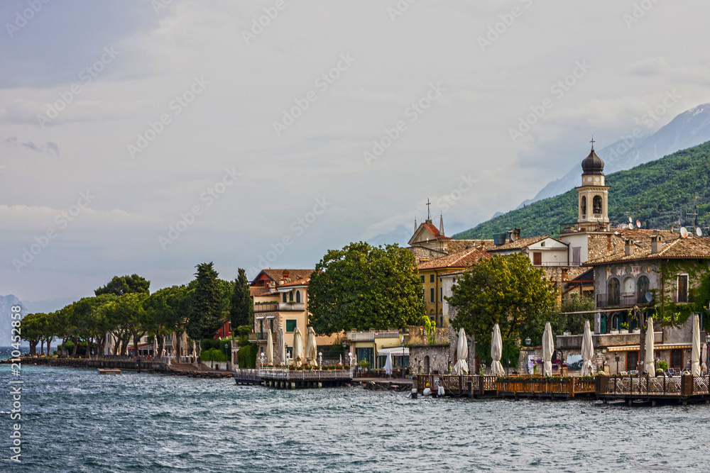 Malcesine town, Garda lake view, Italy, Lombardy