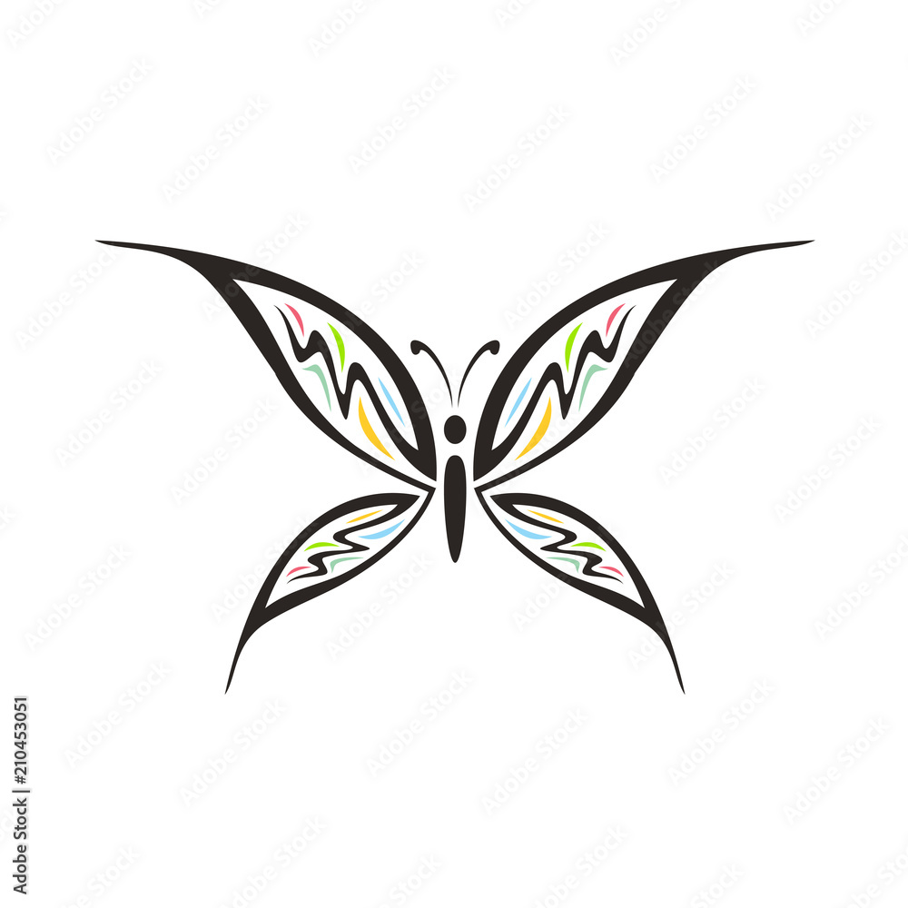 Obraz premium Vector Abstract Butterfly Logo Design Template