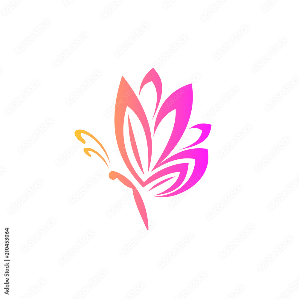 Vector Abstract Butterfly Logo Design Template