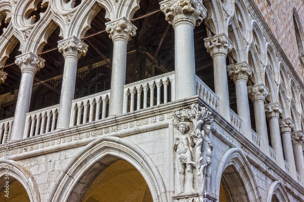 Palazzo Ducale in Venice (Doge Palace) exterior, San Marco square, Italy