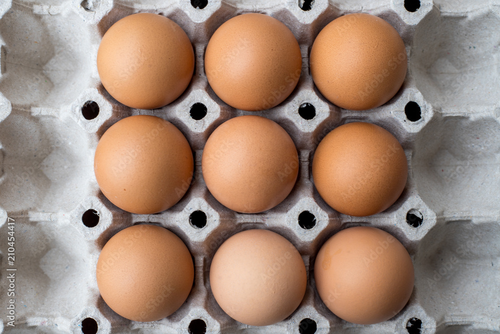 9 eggs stack on the tray 9 eggs stack on the tray