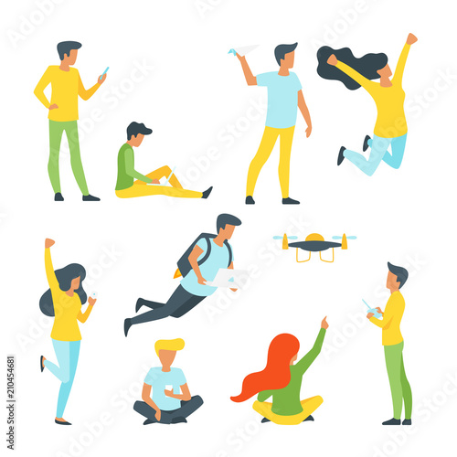 people silhouettes in different poses