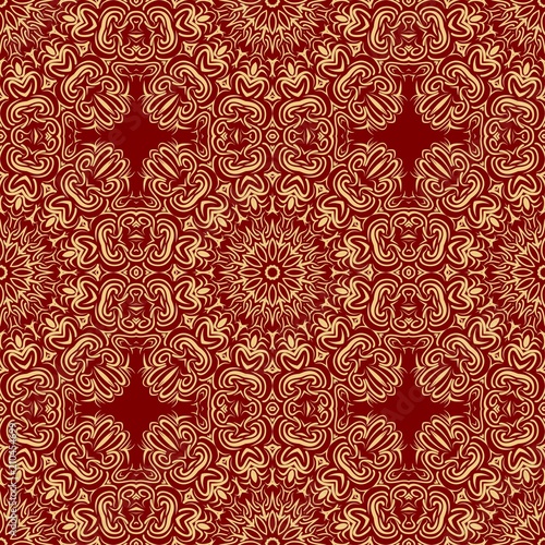 Decorative floral ornament. seamless pattern. vector illustration. Tribal Ethnic Arabic, Indian, motif. for interior design, wallpaper.