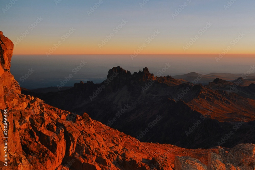Sunset at Point Lenana, Mount Kenya National Park