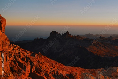 Sunset at Point Lenana, Mount Kenya National Park