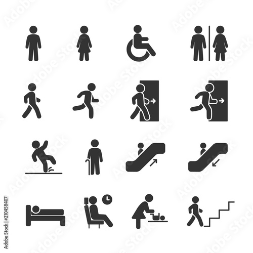 Vector image set of people navigation icons.