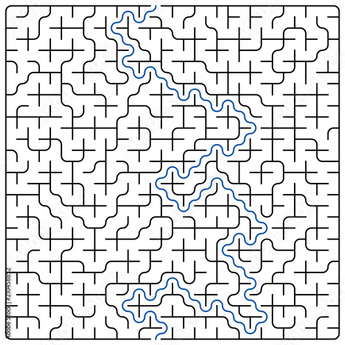 Black square maze 30x30 with help
