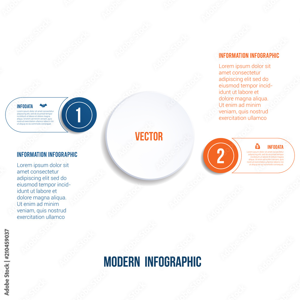 Fototapeta premium Modern Infographic. Chart template for presentation 2 options