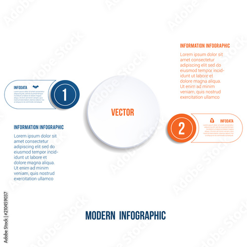 Modern Infographic. Chart template for presentation 2 options