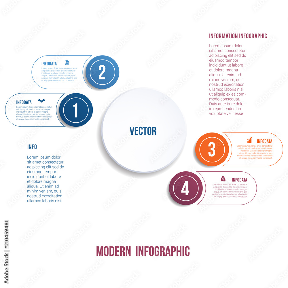 Modern Infographic. Chart template for presentation 4 options Modern Infographic. Chart template for presentation 4 options