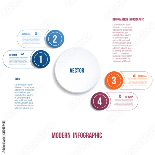 Modern Infographic. Chart template for presentation 4 options