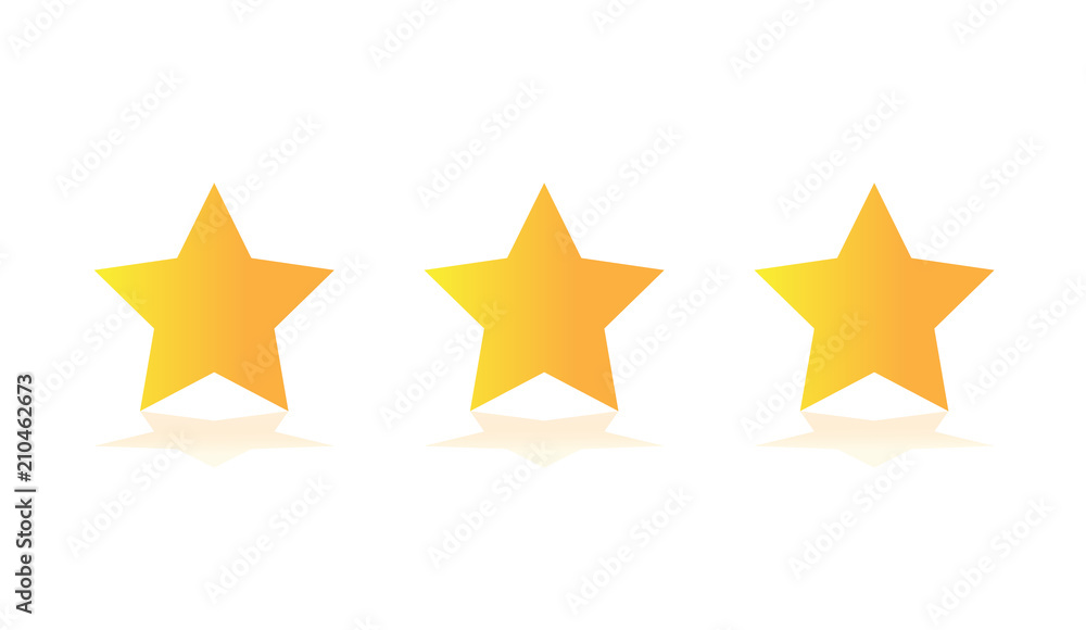 Three stars customer product rating review flat icon for apps and websites Three stars customer product rating review flat icon for apps and websites
