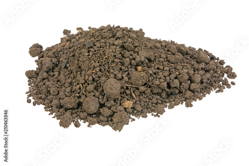pile of soil on a white background