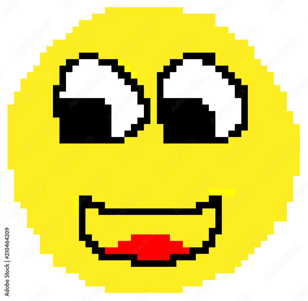 Obraz premium Smiley face drawn in pixels