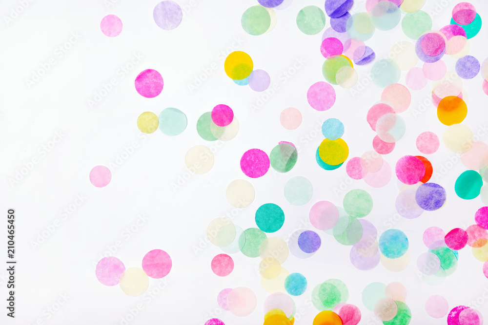 Confetti on white background Confetti on white background